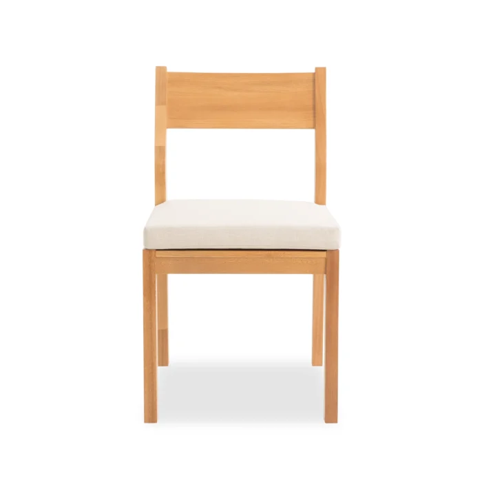Solid Wood Patio Dining Side Chairs with Cushions (Set of 2)