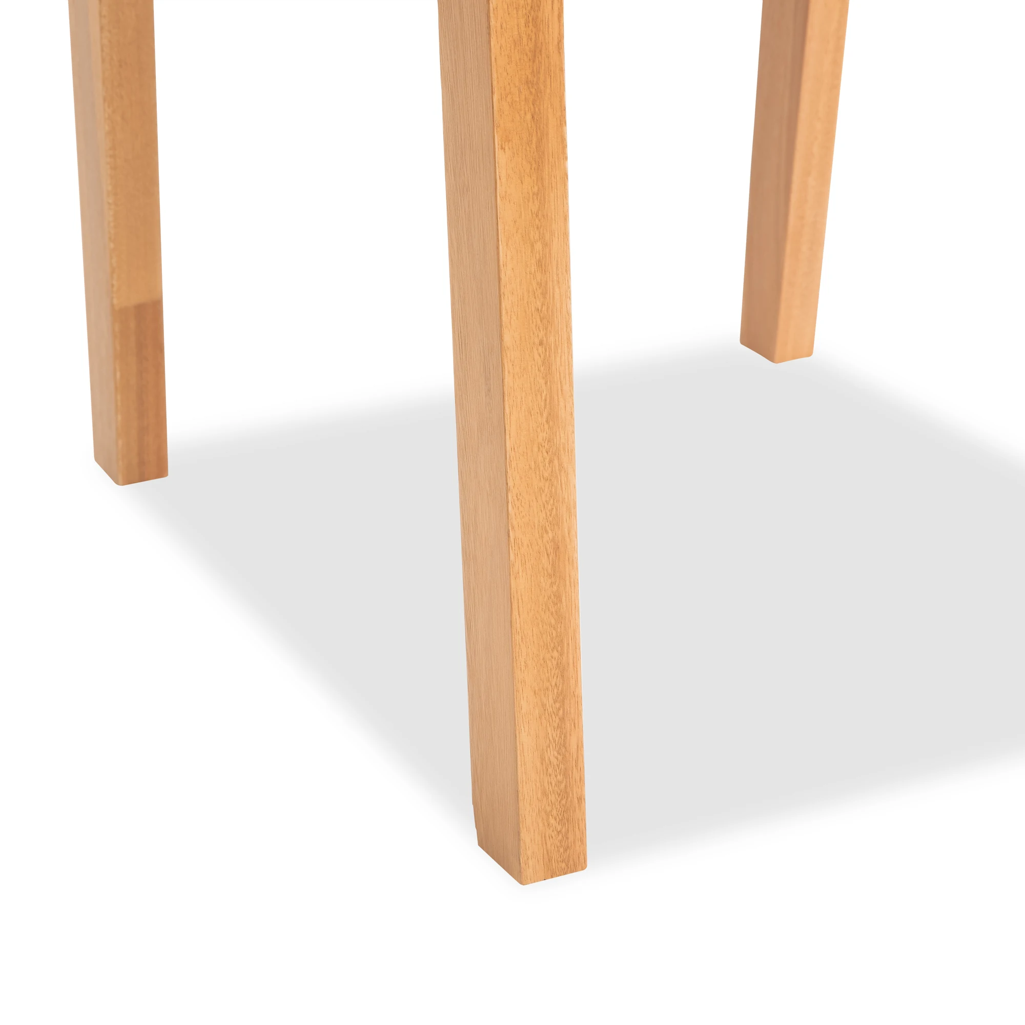 Solid eucalyptus chair leg and frame construction detail
