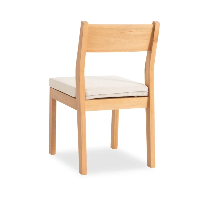 Solid Wood Patio Dining Side Chairs with Cushions (Set of 2)