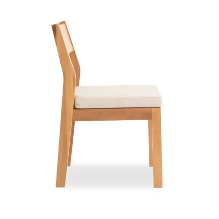 Solid Wood Patio Dining Side Chairs with Cushions (Set of 2)