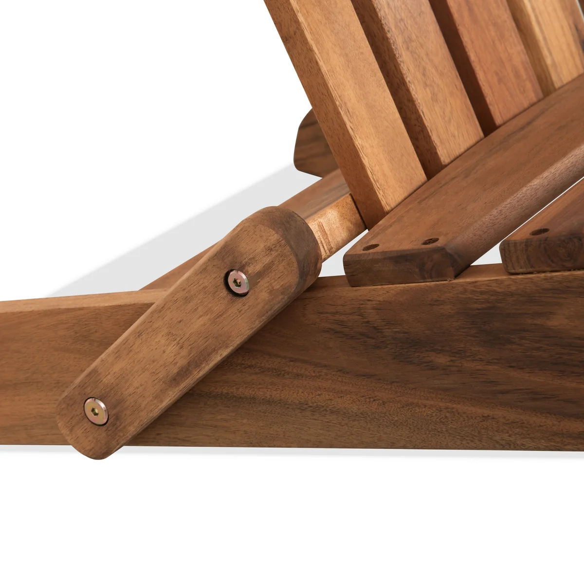 Wooden reclining joint and slatted construction detail
