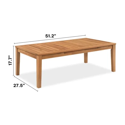 Solid Wood Outdoor Coffee Table with Slatted Top