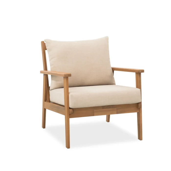 Solid Wood Patio Lounge Chairs, Set of 2