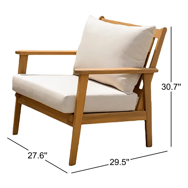Solid wood patio lounge chair dimensions