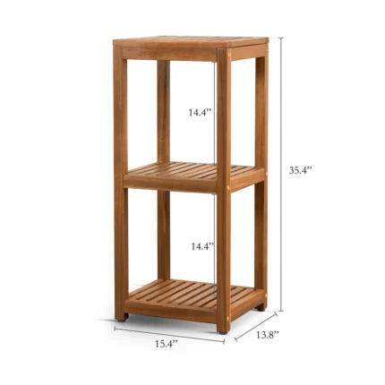 3-Tier Solid Wood Shelving Unit