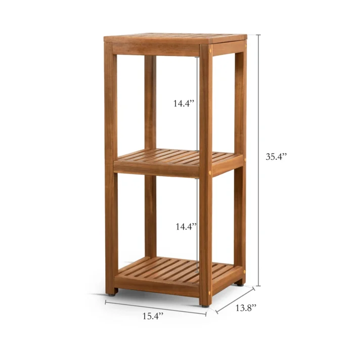 3-Tier Solid Wood Shelving Unit