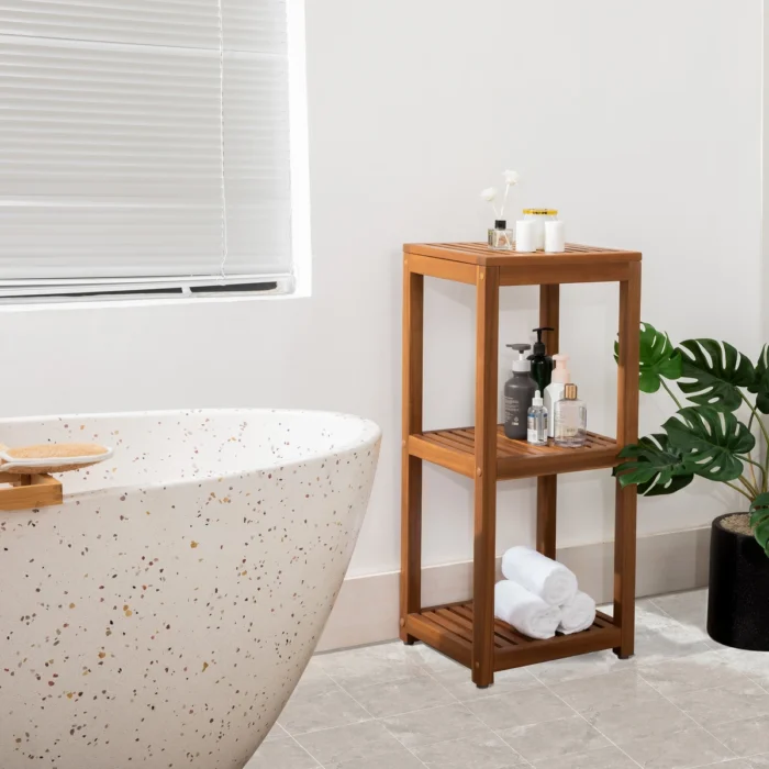 3-Tier Solid Wood Shelving Unit