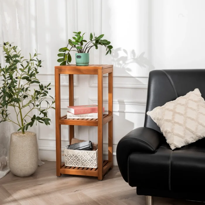 3-Tier Solid Wood Shelving Unit