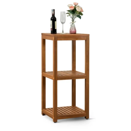 3-Tier Solid Wood Shelving Unit