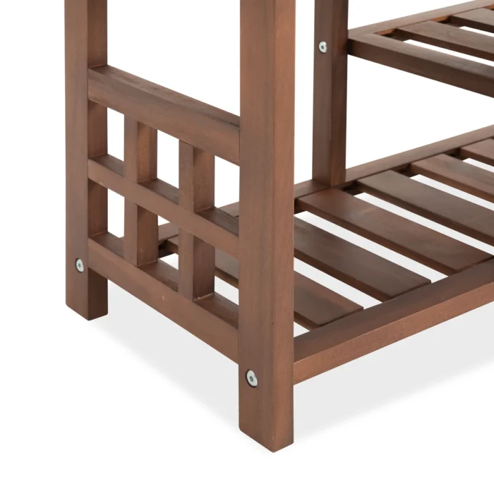 Wooden Shoe Bench for Entryway and Closet