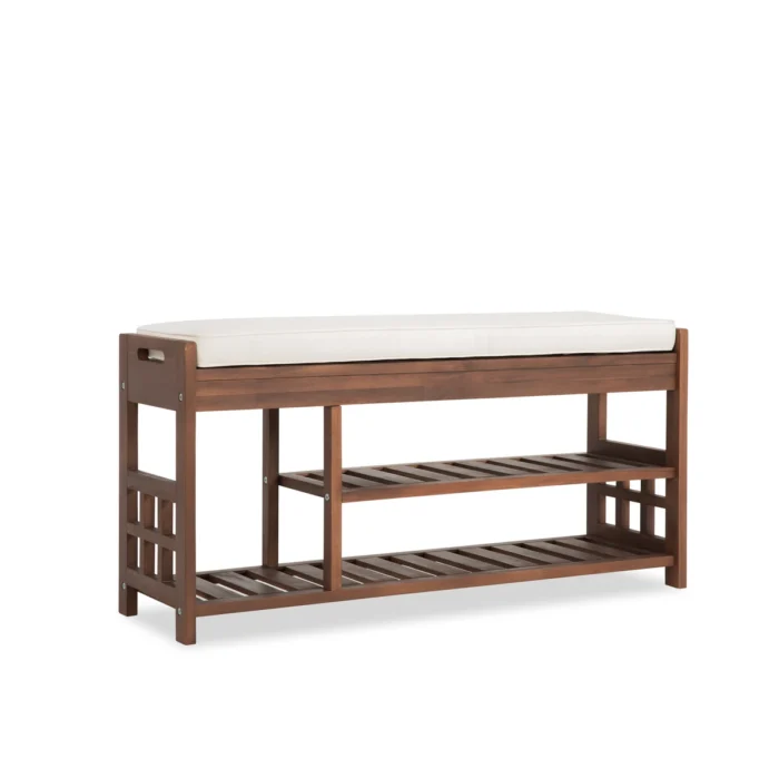 Wooden Shoe Bench for Entryway and Closet