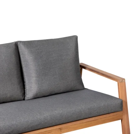 Solid Acacia Wood Outdoor Loveseat with Cushions