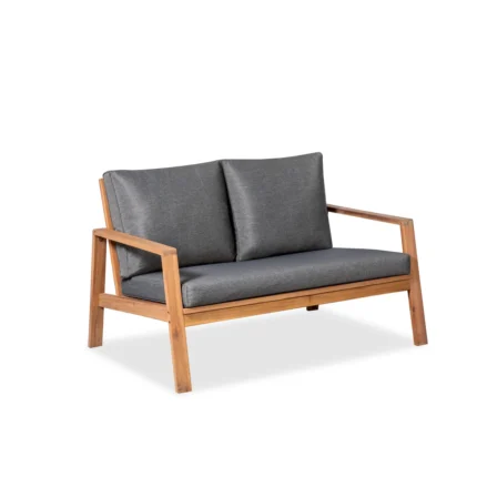 Solid Acacia Wood Outdoor Loveseat with Cushions