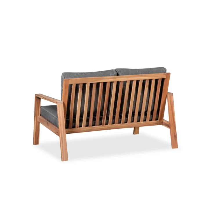 Solid Acacia Wood Outdoor Loveseat with Cushions