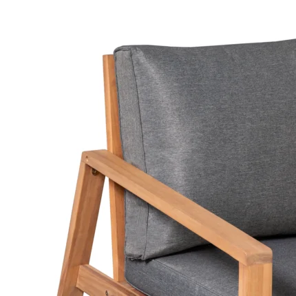 Solid Acacia Wood Outdoor Loveseat with Cushions