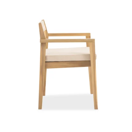 Solid Acacia Wood Patio Dining Chair with Cushion (Set of 2)