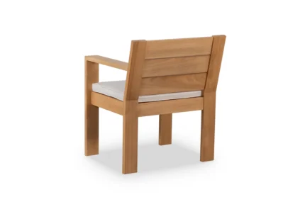 Solid Wood Patio Dining Chair With Seat Cushion