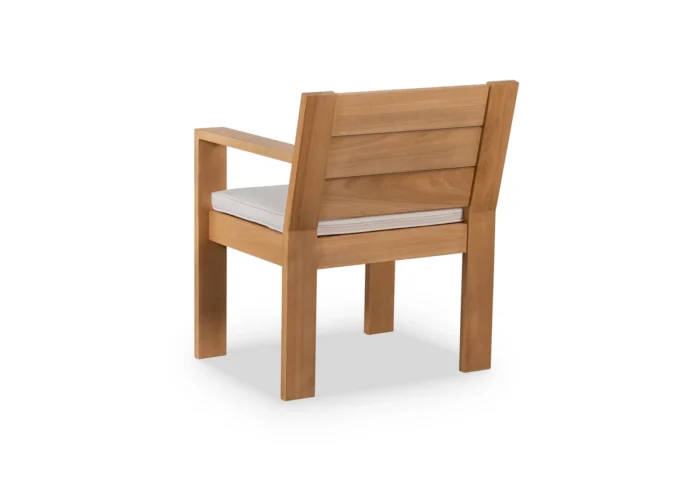 Solid Wood Patio Dining Chair With Seat Cushion