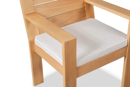 Solid Wood Patio Dining Chair With Seat Cushion