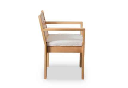 Solid Wood Patio Dining Chair With Seat Cushion