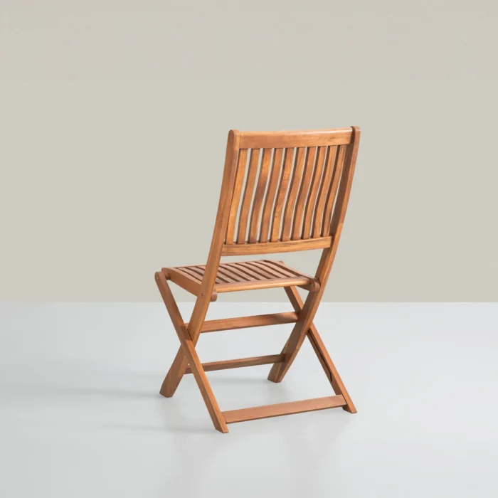 Solid Eucalyptus Wood Patio Folding Dining Chair (Set of 2)
