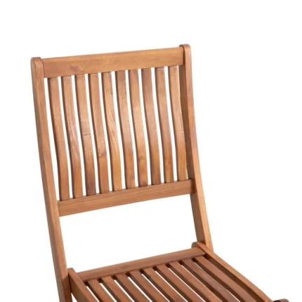 Solid Eucalyptus Wood Patio Folding Dining Chair (Set of 2)