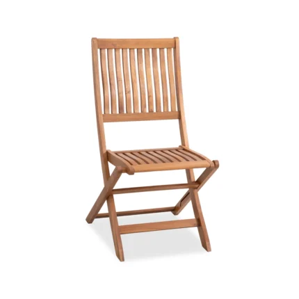 Solid Eucalyptus Wood Patio Folding Dining Chair (Set of 2)