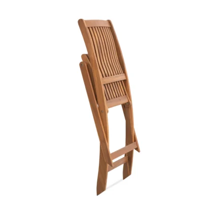 Solid Eucalyptus Wood Patio Folding Dining Chair (Set of 2)