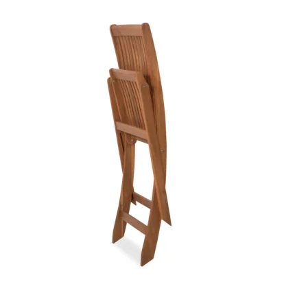 Solid Eucalyptus Wood Patio Folding Dining Chair (Set of 2)