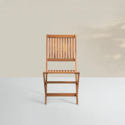 Solid Eucalyptus Wood Patio Folding Dining Chair (Set of 2)
