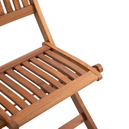 Solid Eucalyptus Wood Patio Folding Dining Chair (Set of 2)