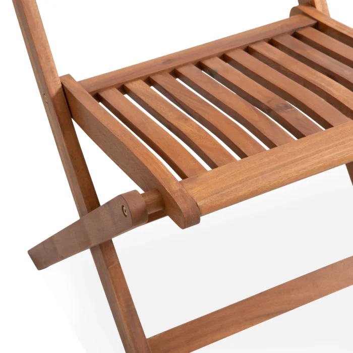 Solid Eucalyptus Wood Patio Folding Dining Chair (Set of 2)
