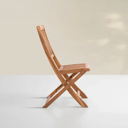 Solid Eucalyptus Wood Patio Folding Dining Chair (Set of 2)