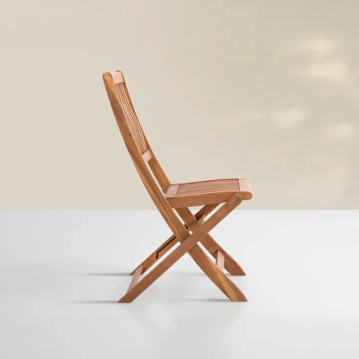 Solid Eucalyptus Wood Patio Folding Dining Chair (Set of 2)