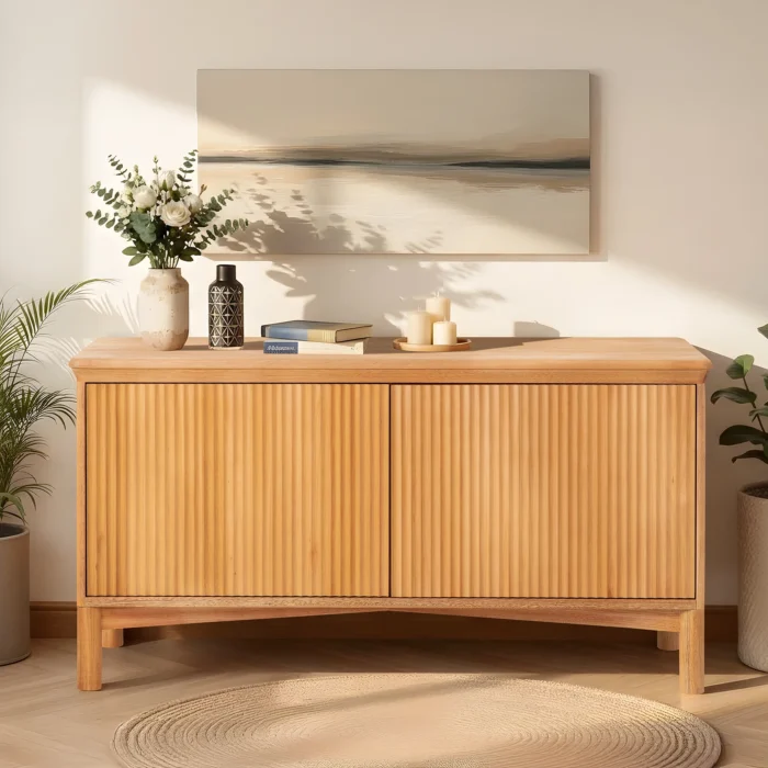 Solid Eucalyptus Wood Outdoor Sideboard