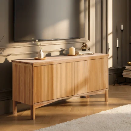 Solid Eucalyptus Wood Outdoor Sideboard