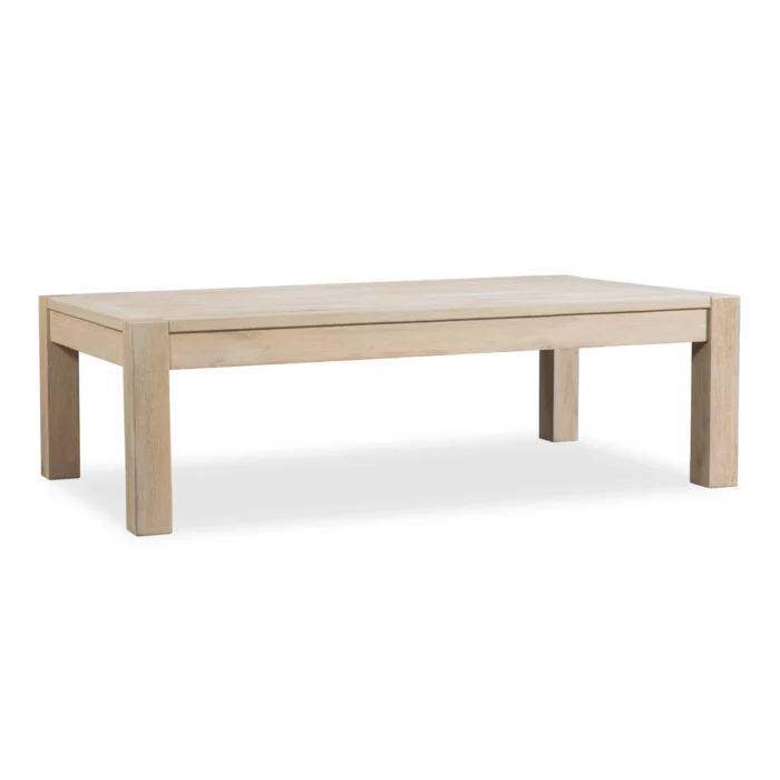 Brushed Finish Solid Eucalyptus Wood Patio Coffee Table