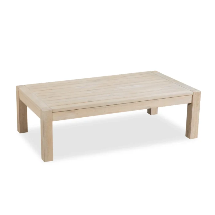 Brushed Finish Solid Eucalyptus Wood Patio Coffee Table