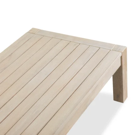 Brushed Finish Solid Eucalyptus Wood Patio Coffee Table
