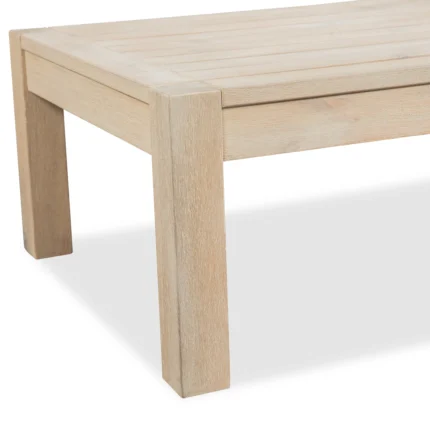 Brushed Finish Solid Eucalyptus Wood Patio Coffee Table
