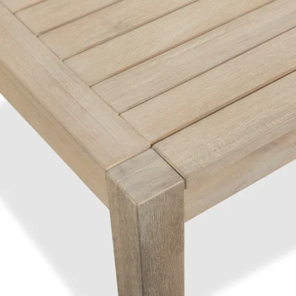 Brushed Finish Solid Eucalyptus Wood Patio Coffee Table
