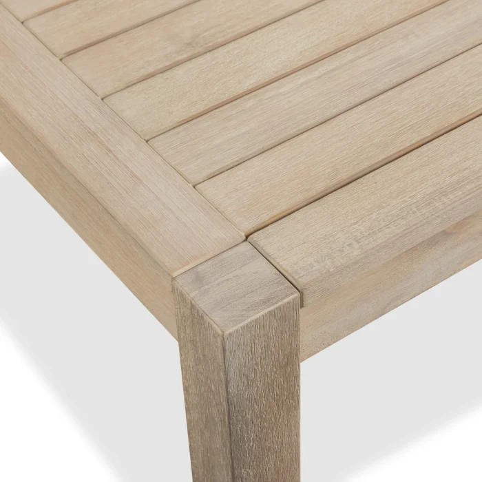Brushed Finish Solid Eucalyptus Wood Patio Coffee Table