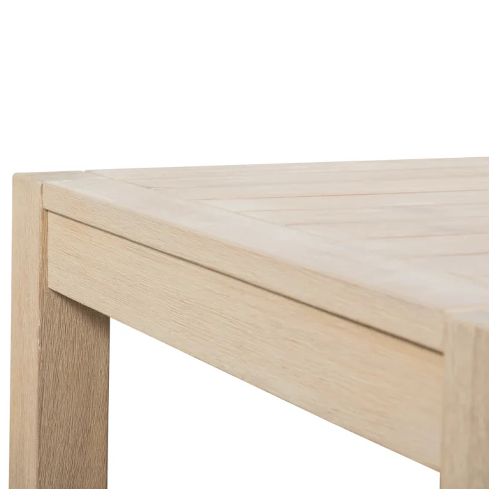 Brushed Finish Solid Eucalyptus Wood Patio Coffee Table