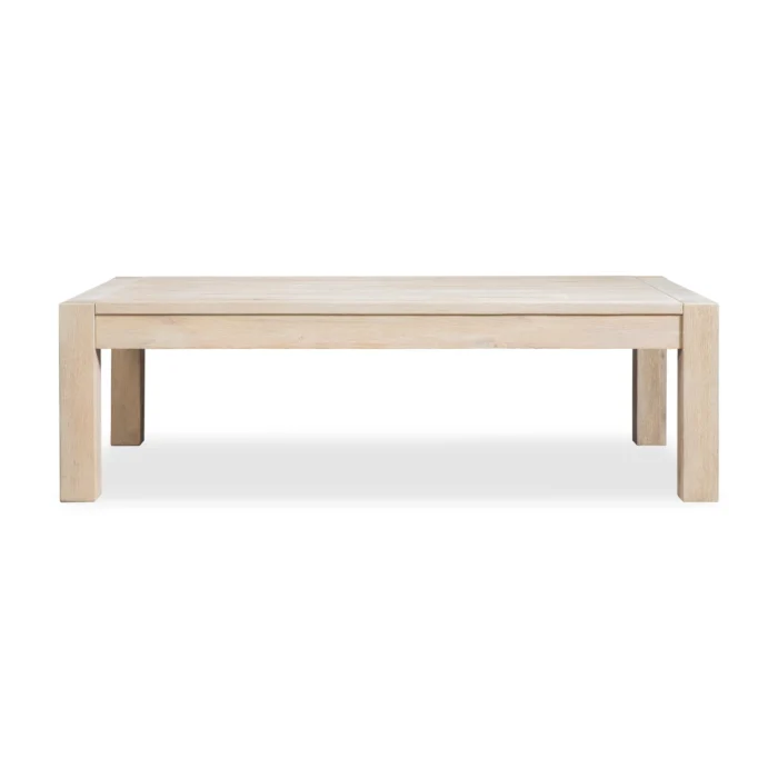 Brushed Finish Solid Eucalyptus Wood Patio Coffee Table
