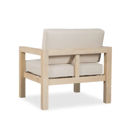 Brushed Finish Solid Eucalyptus Wood Patio Lounge Chair with Cushions
