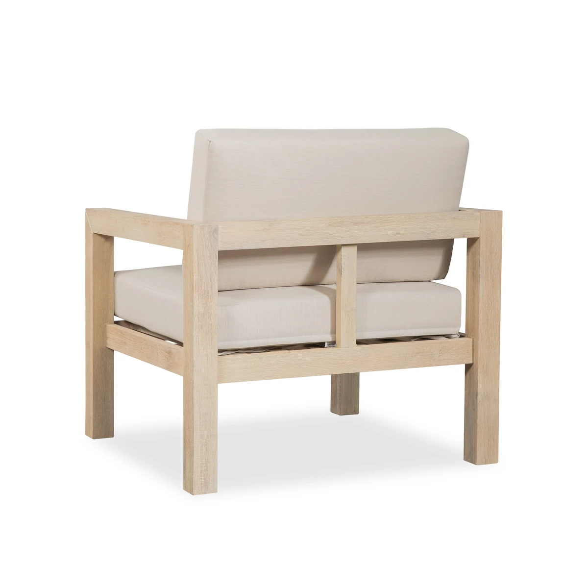 Back view of the eucalyptus lounge chair