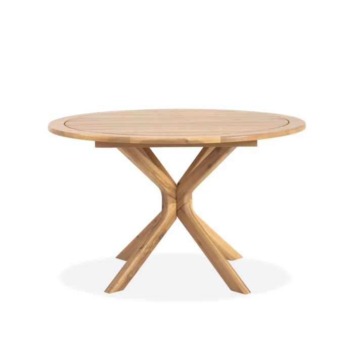 Round Acacia Wood Outdoor Dining Table