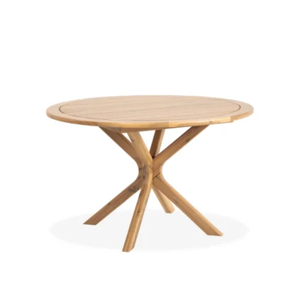 Round Acacia Wood Outdoor Dining Table