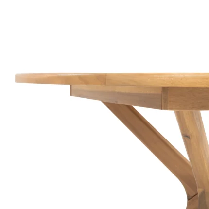 Round Acacia Wood Outdoor Dining Table