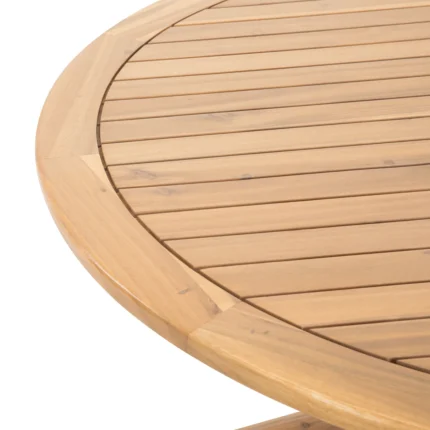 Round Acacia Wood Outdoor Dining Table